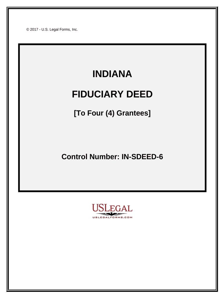 Fiduciary Deed for use by Executors, Trustees, Trustors, Administrators and other Fiduciaries - Indiana Preview on Page 1