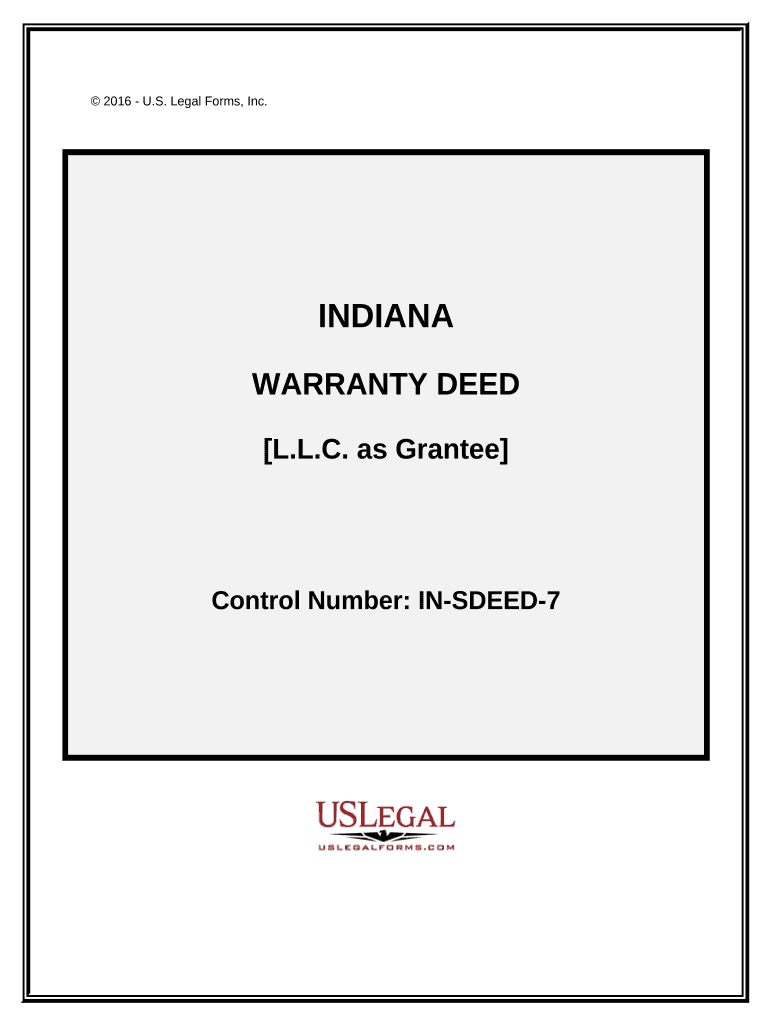 Warranty Deed from Limited Partnership or LLC is the Grantor, or Grantee - Indiana Preview on Page 1