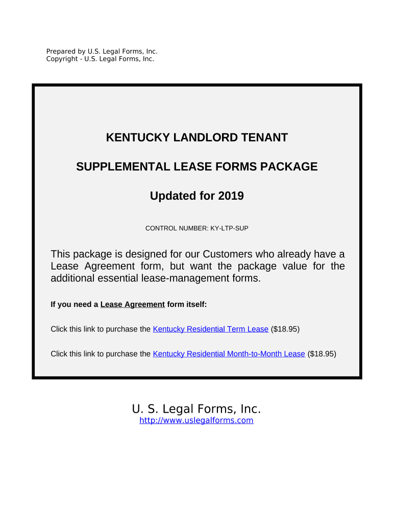 Supplemental Residential Lease Forms Package - Kentucky Preview on Page 1