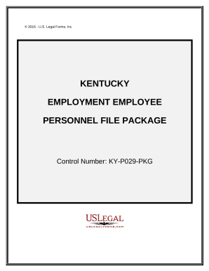 Kentucky Employment Employee Personnel File Package