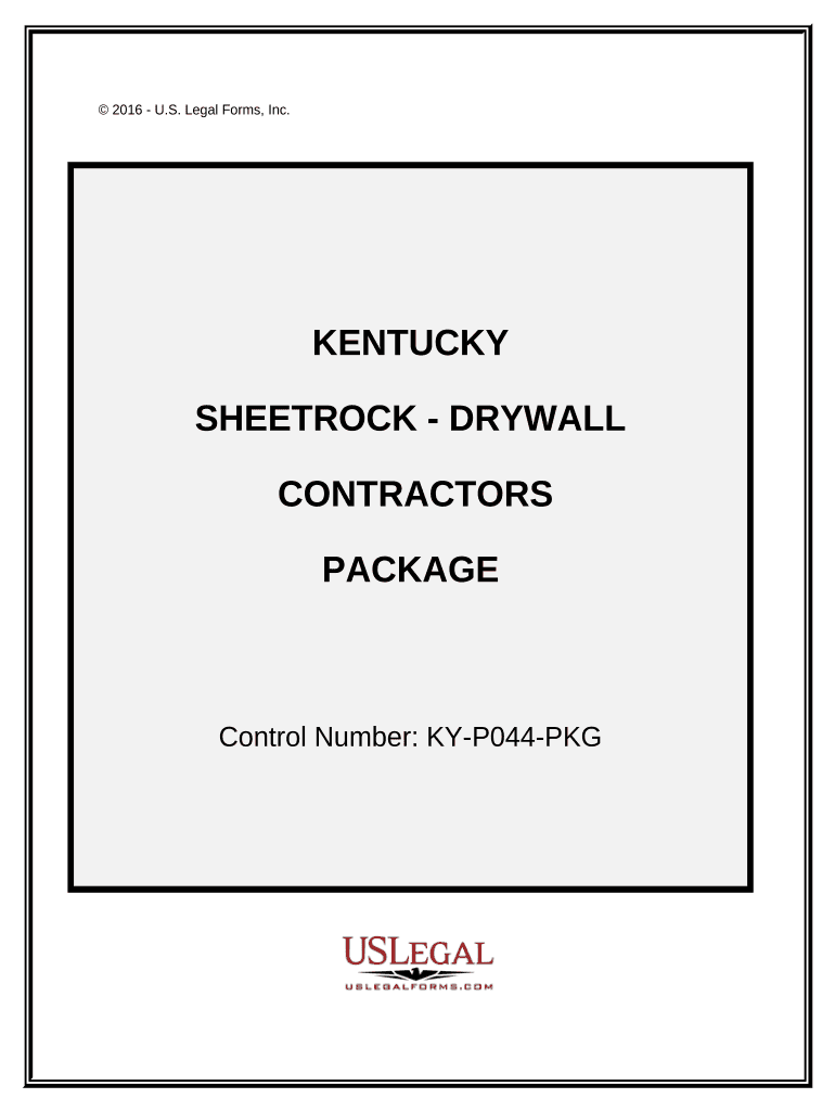 Sheetrock Drywall Contractor Package - Kentucky Preview on Page 1