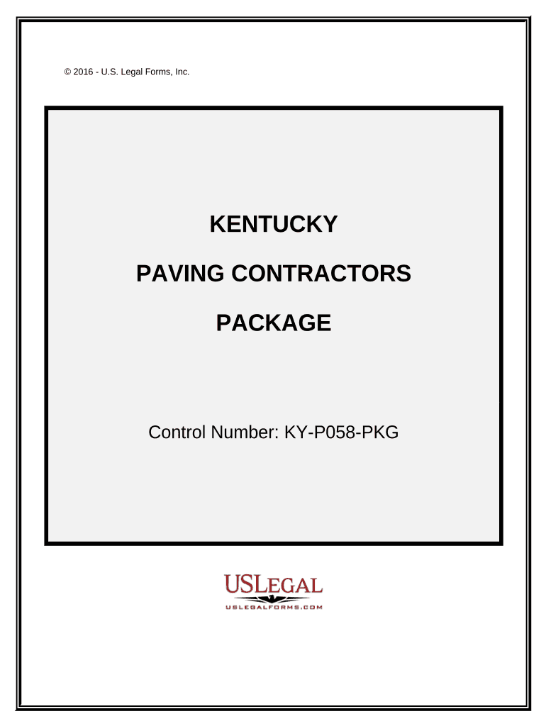 Paving Contractor Package - Kentucky Preview on Page 1