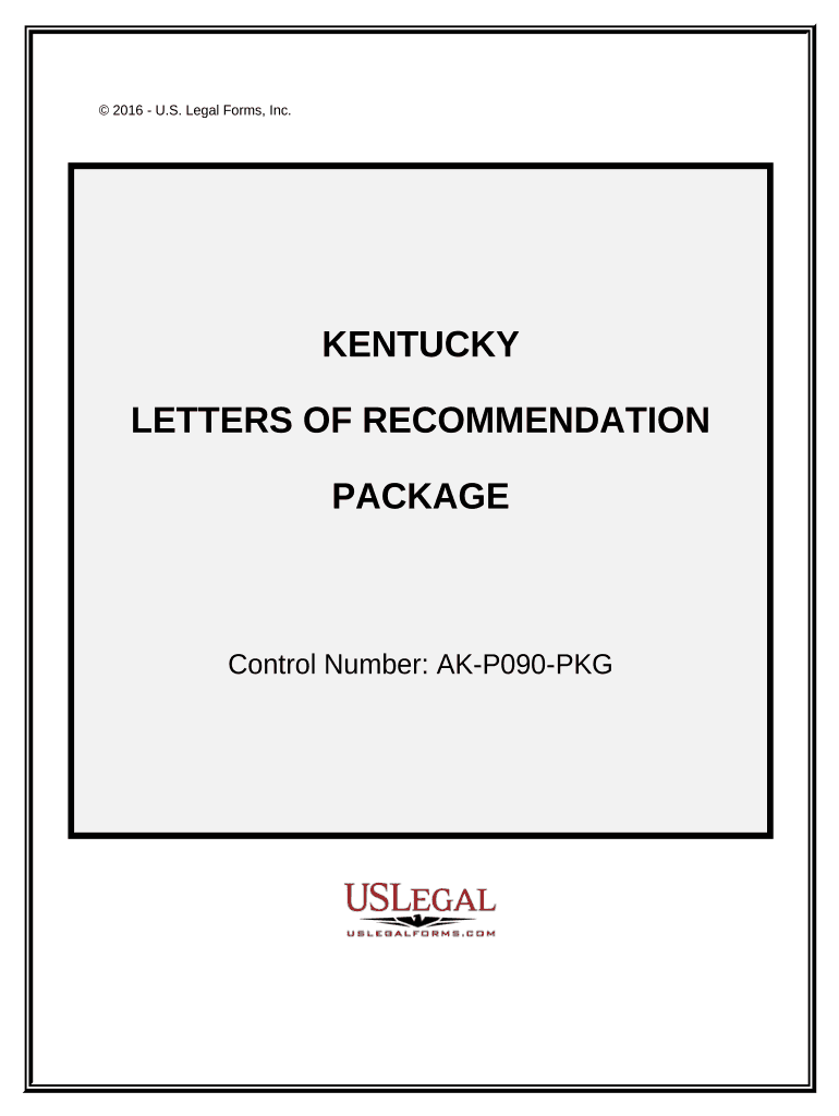 Letters of Recommendation Package - Kentucky Preview on Page 1.