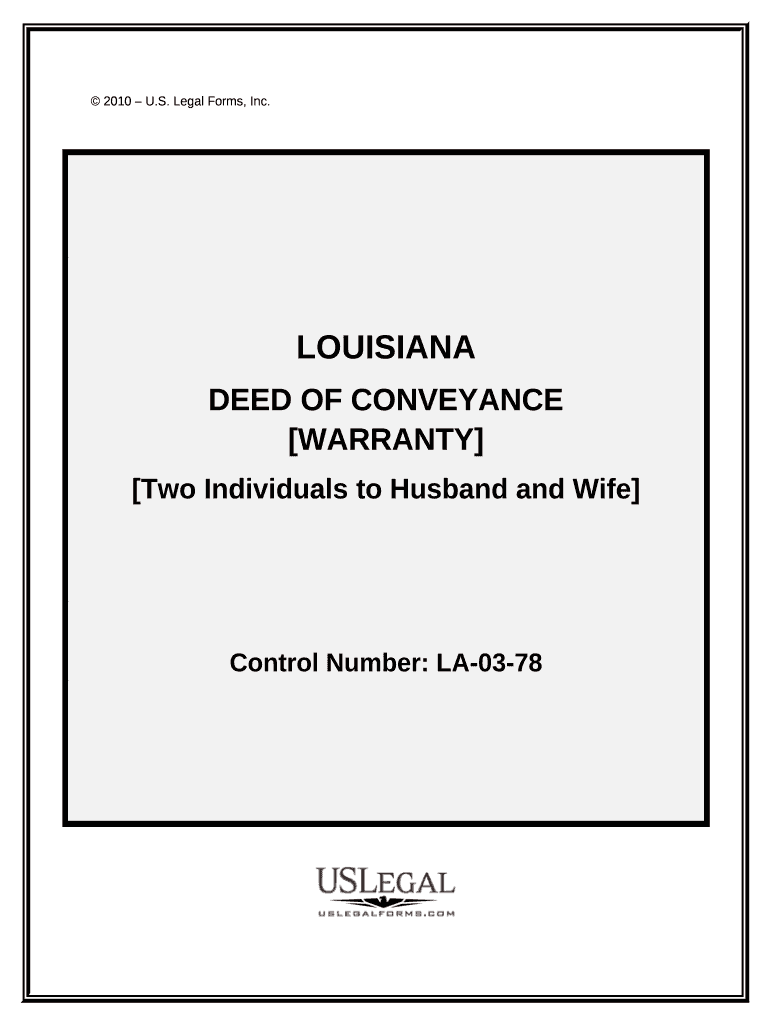 Warranty Deed from two Individuals to Husband and Wife - Louisiana Preview on Page 1