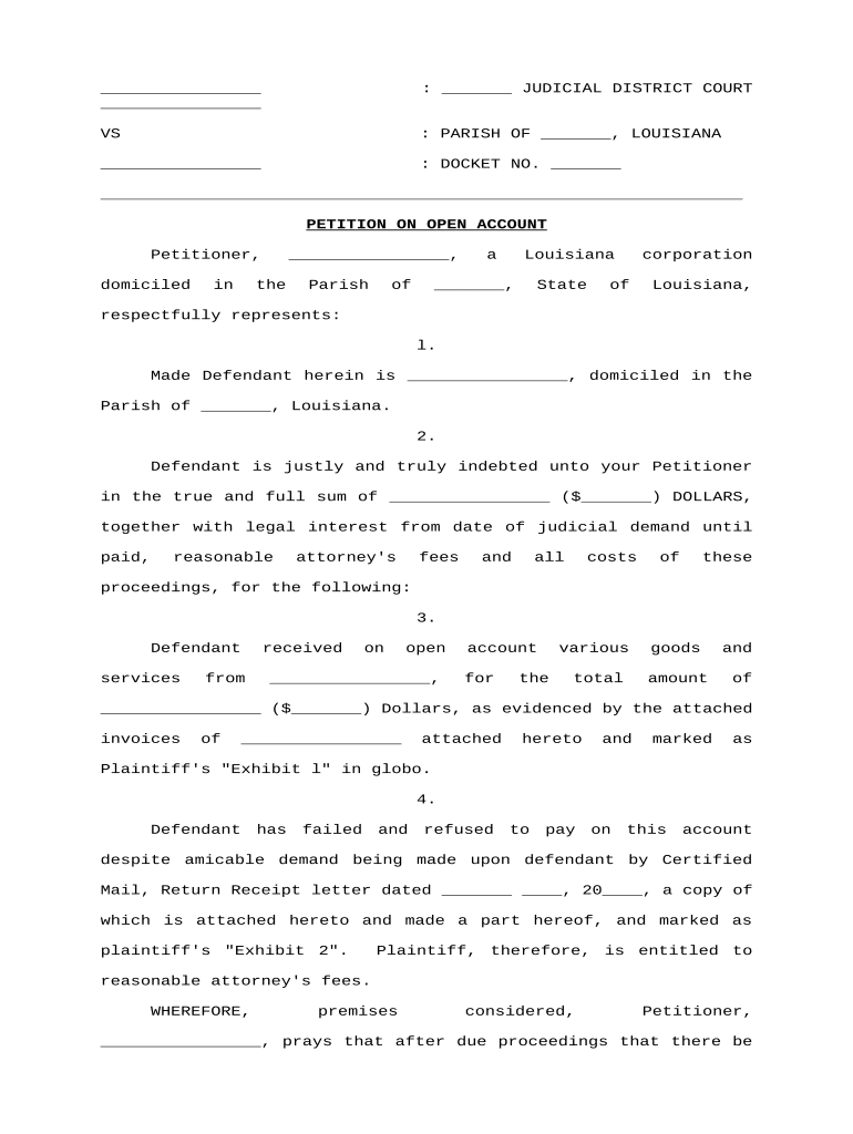 petition account Preview on Page 1