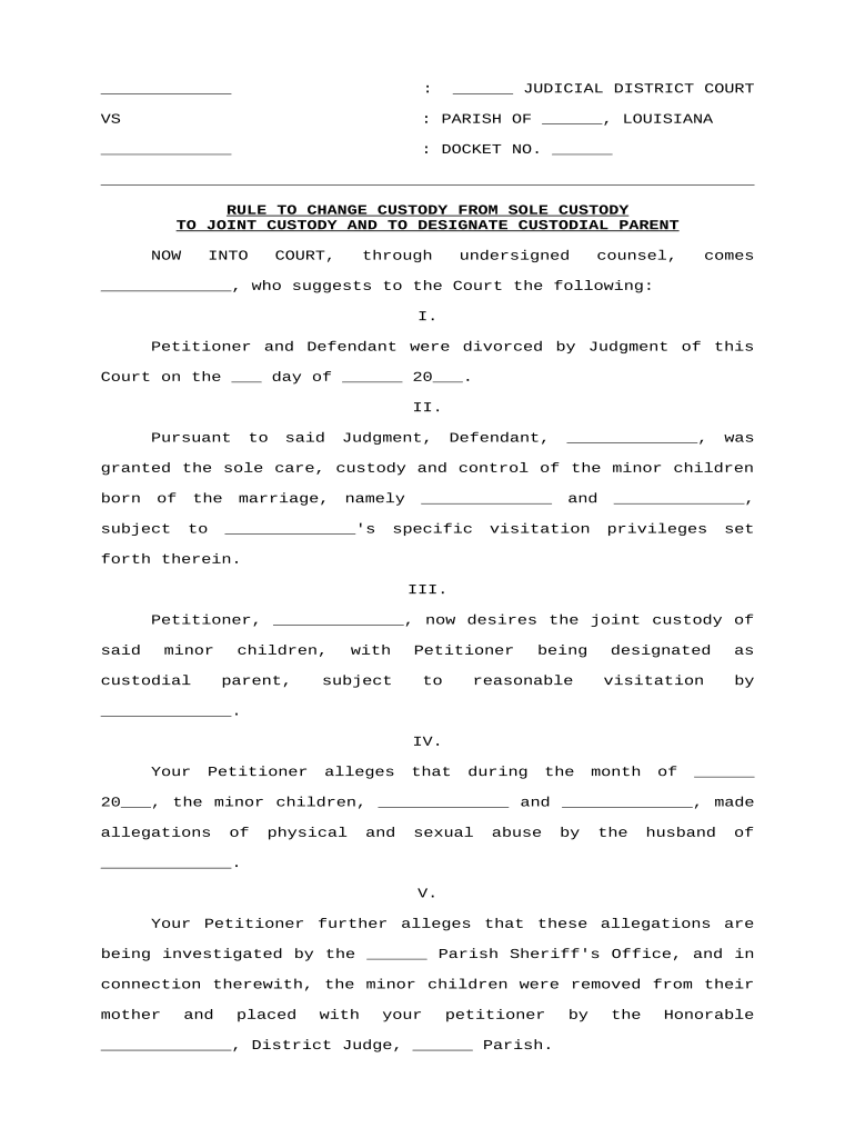 louisiana custody laws Preview on Page 1