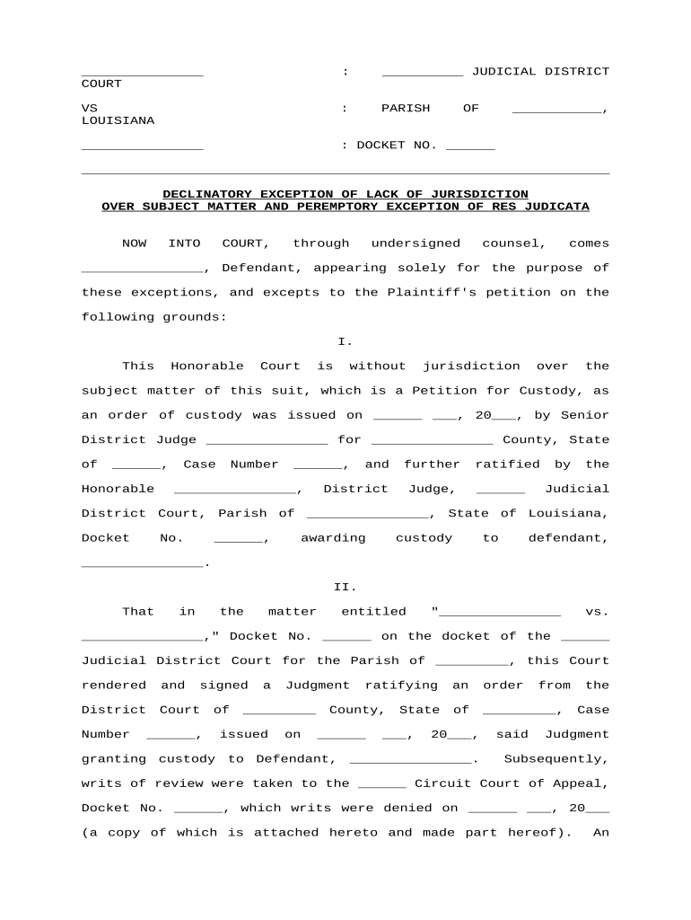 louisiana exception Preview on Page 1.