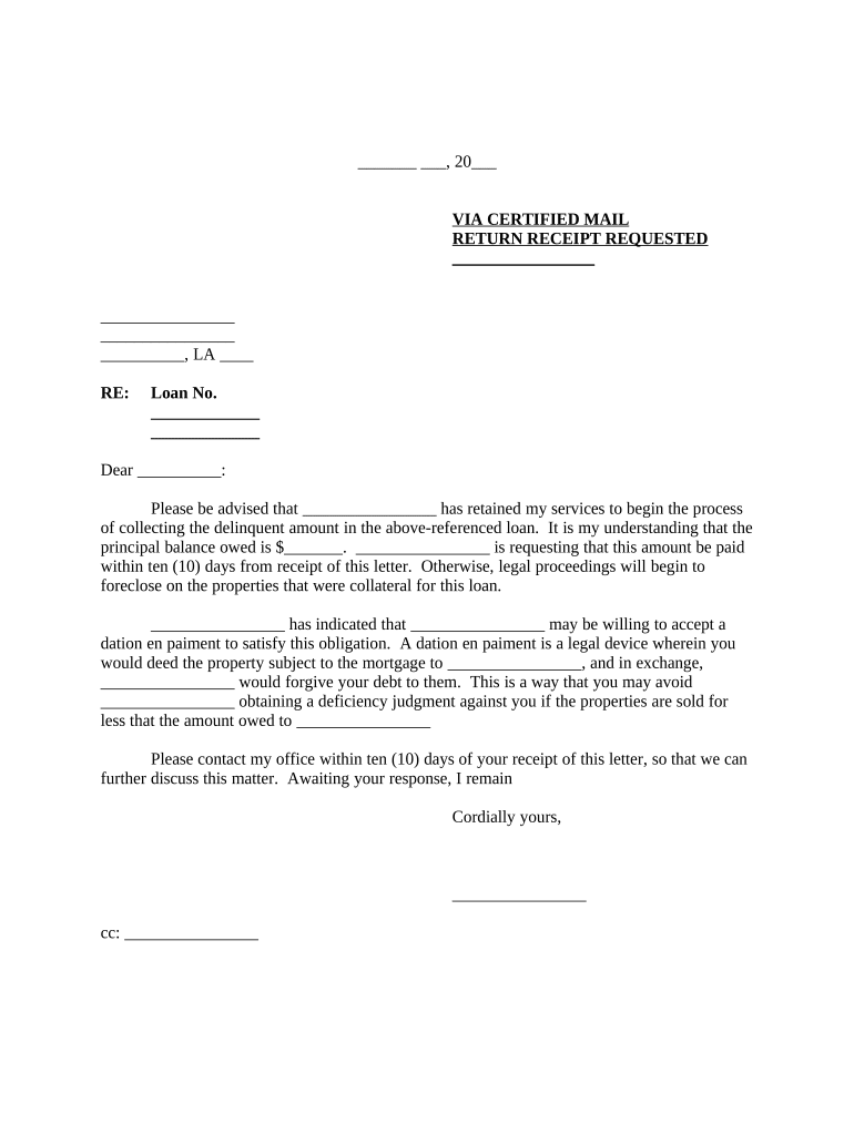 mortgage demand letter Preview on Page 1
