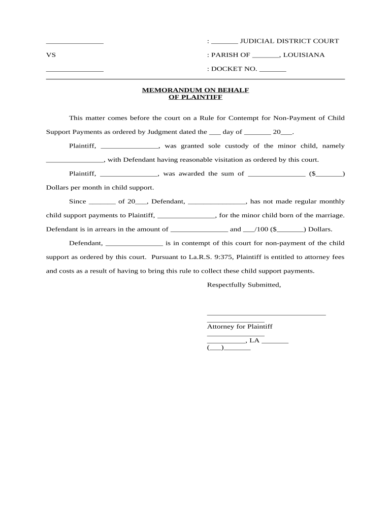 louisiana memorandum Preview on Page 1