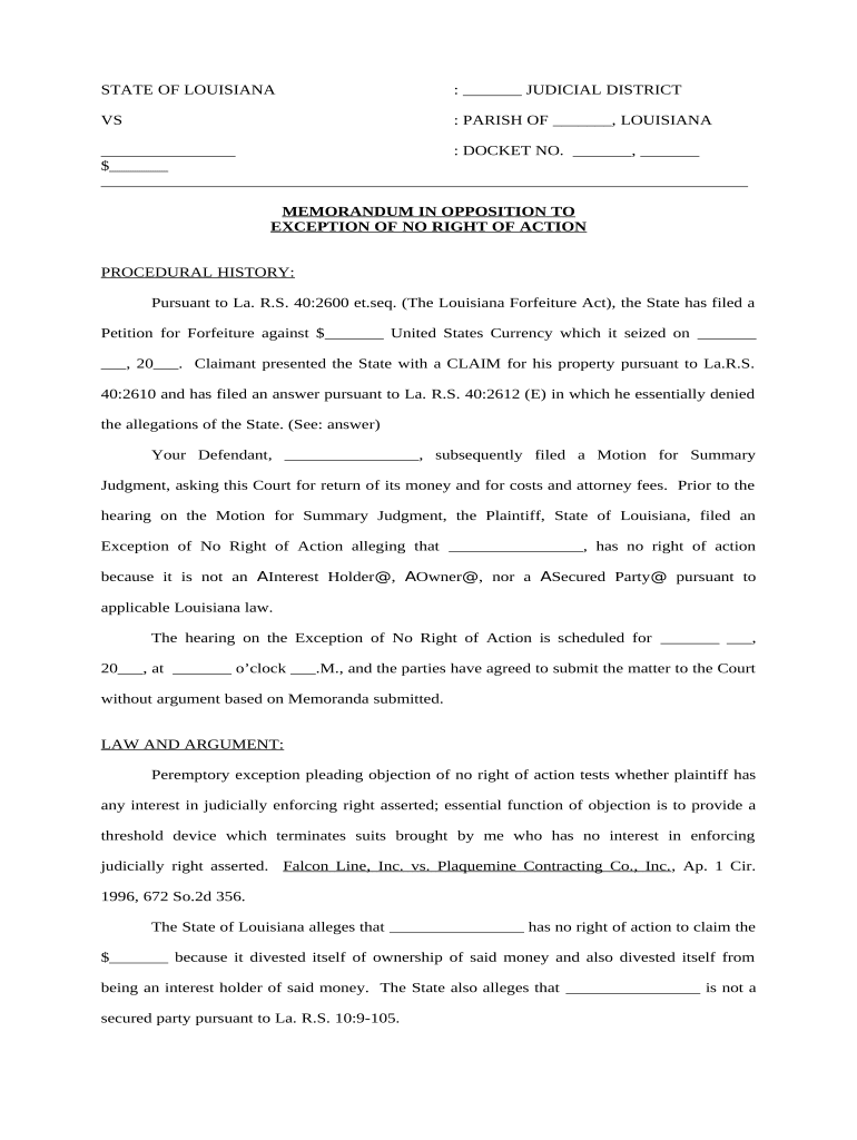 louisiana exception Preview on Page 1