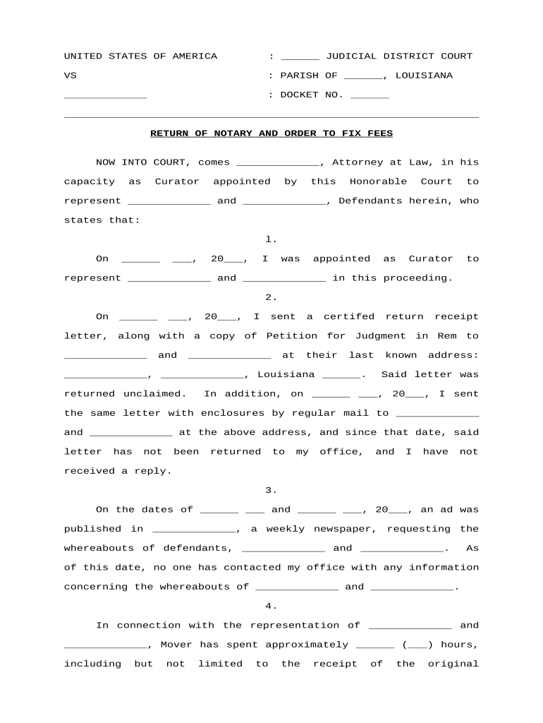 louisiana notary Doc Template pdfFiller