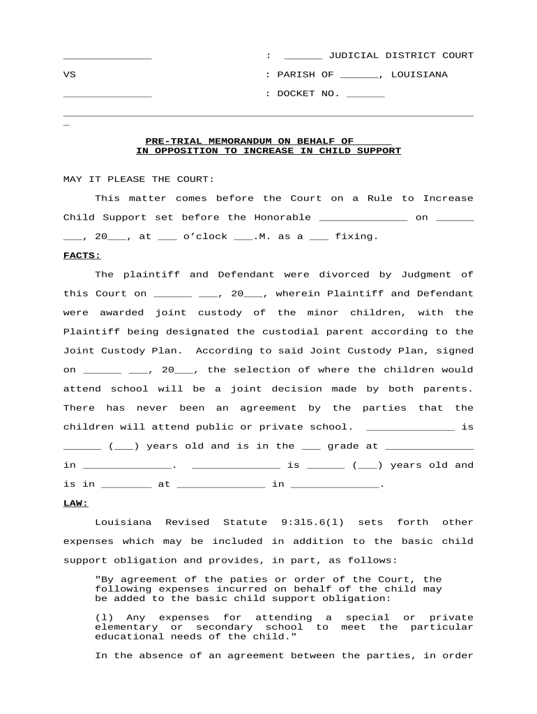 louisiana memorandum Preview on Page 1