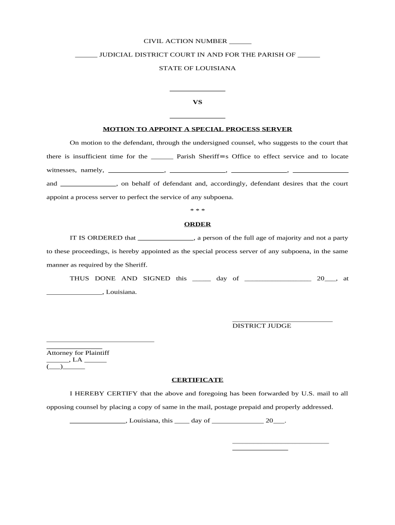 motion appoint louisiana Preview on Page 1
