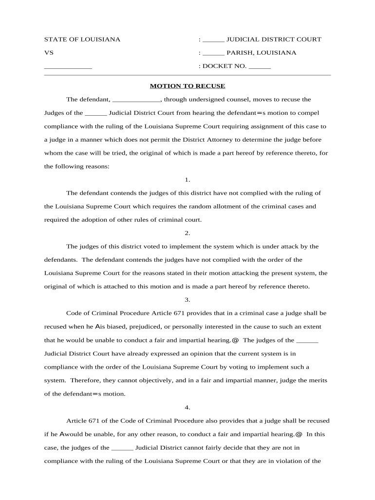 louisiana motion Preview on Page 1