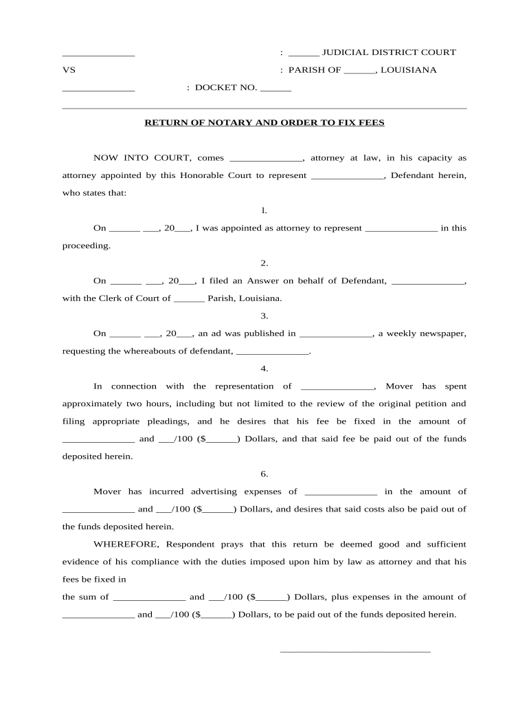 louisiana notary fees Preview on Page 1