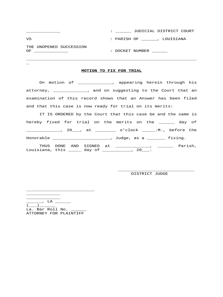 motion for new trial louisiana Preview on Page 1