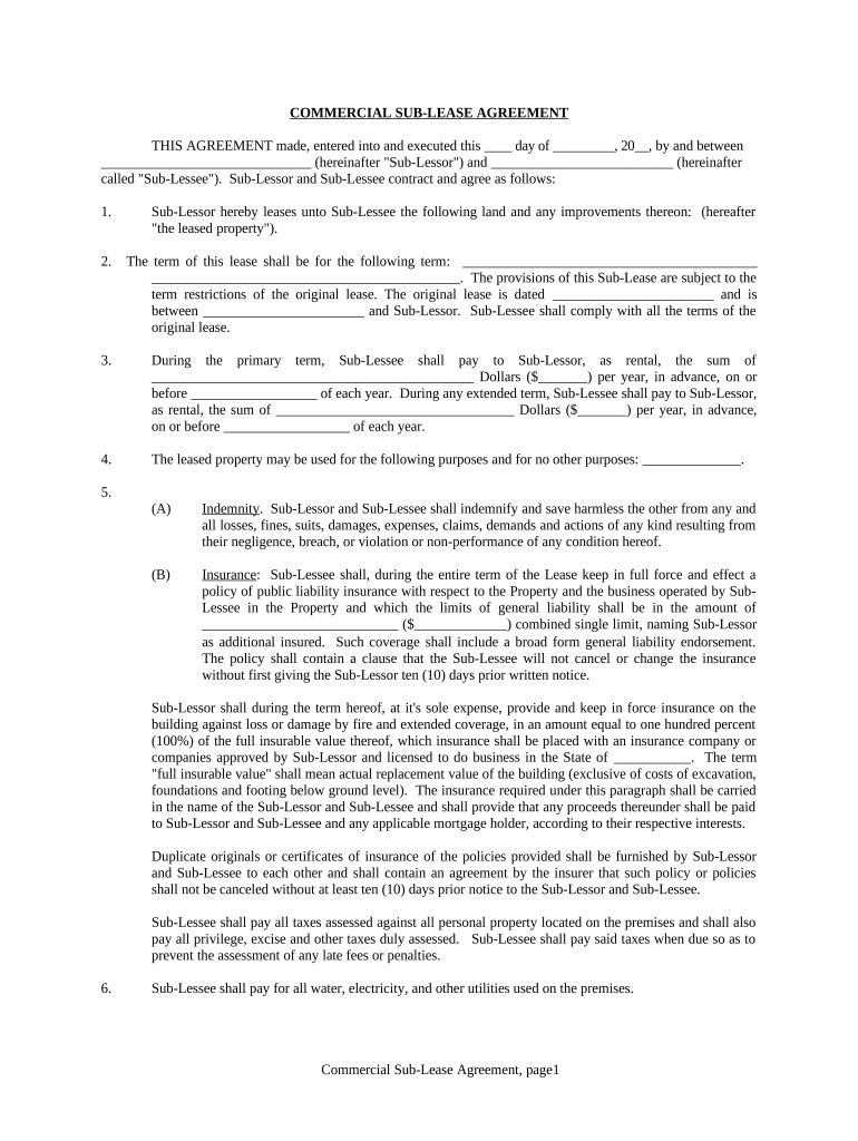 Commercial Sublease - Louisiana Preview on Page 1