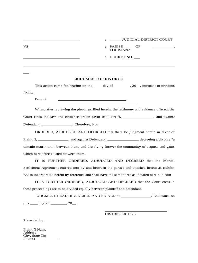 grounds for immediate divorce in louisiana Preview on Page 1