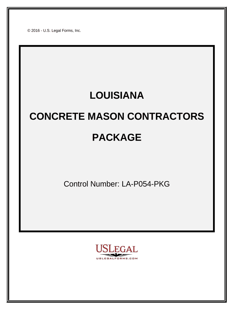 Concrete Mason Contractor Package - Louisiana Preview on Page 1