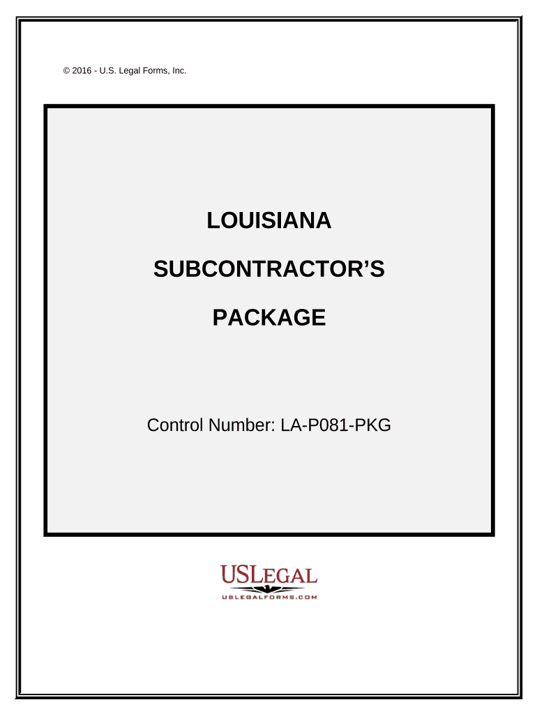 Subcontractors Package - Louisiana Preview on Page 1