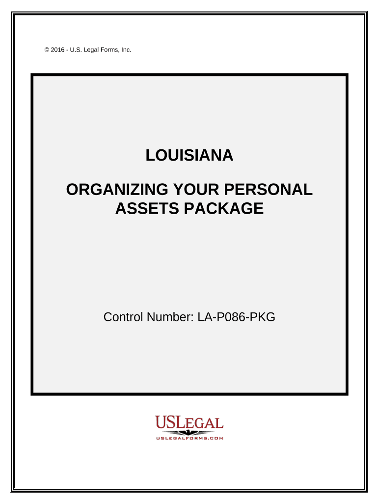 Organizing your Personal Assets Package - Louisiana Preview on Page 1