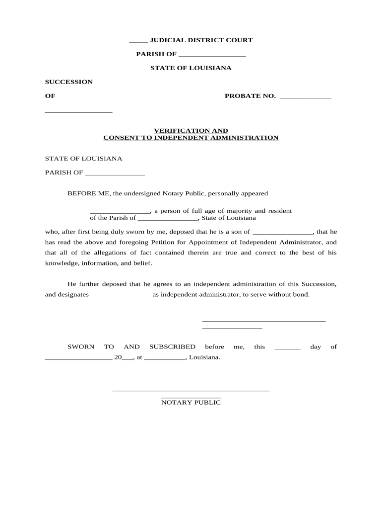 louisiana consent form Preview on Page 1