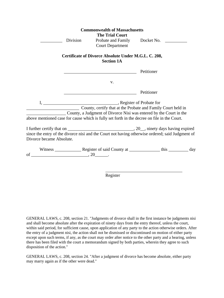 Ma Divorce Doc Template PdfFiller