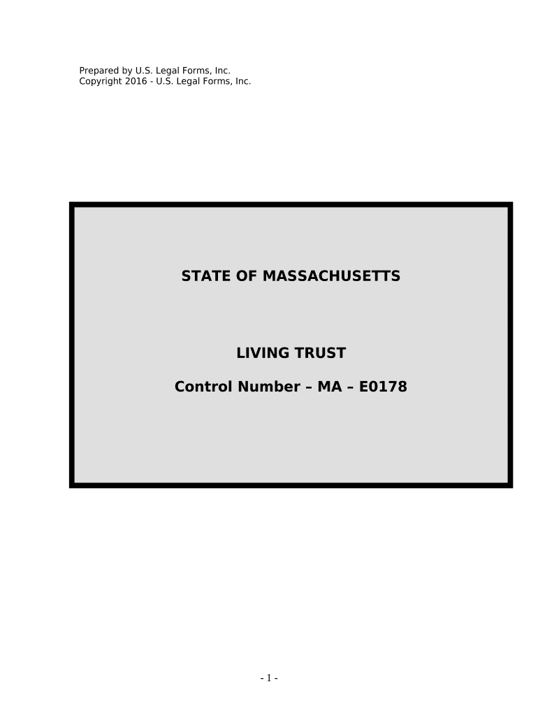 Living Trust for Husband and Wife with Minor and or Adult Children - Massachusetts Preview on Page 1