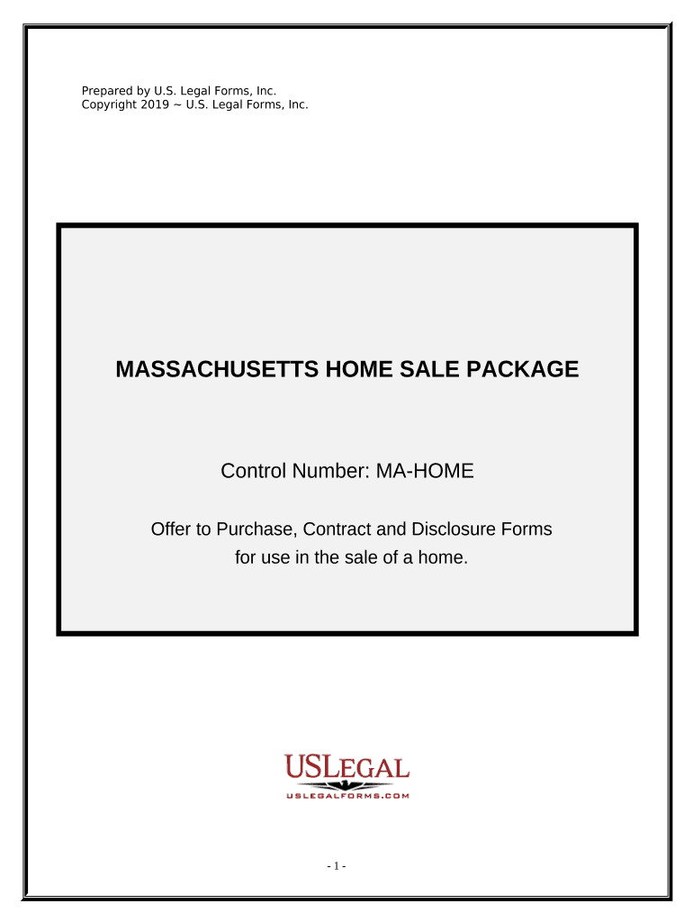 Real Estate Home Sales Package with Offer to Purchase, Contract of Sale, Disclosure Statements and more for Residential House - Massachusetts Preview on Page 1
