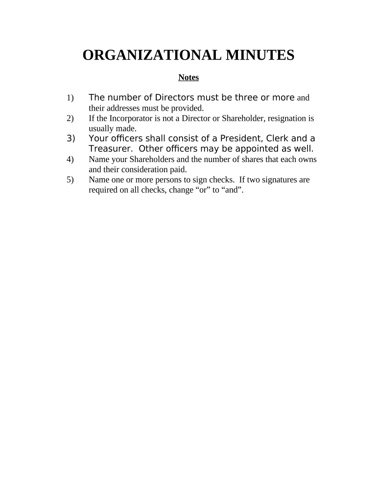 minutes organizational meeting Preview on Page 1