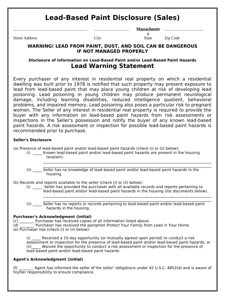 lead paint disclosure ma Preview on Page 1