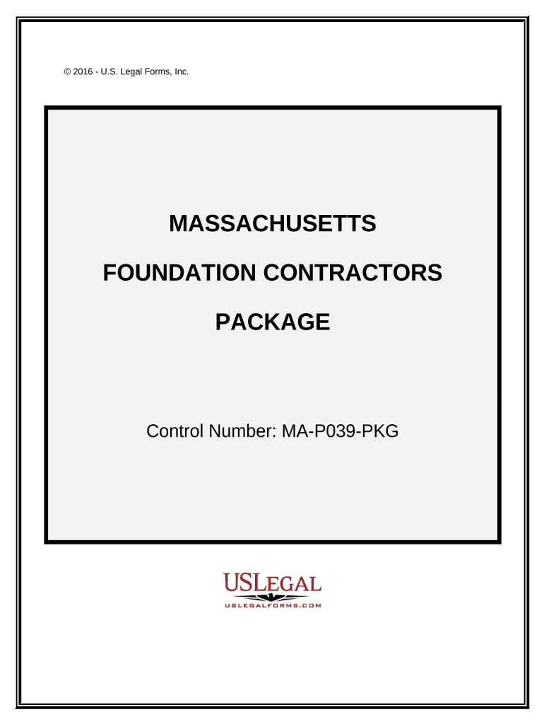 Foundation Contractor Package - Massachusetts Preview on Page 1