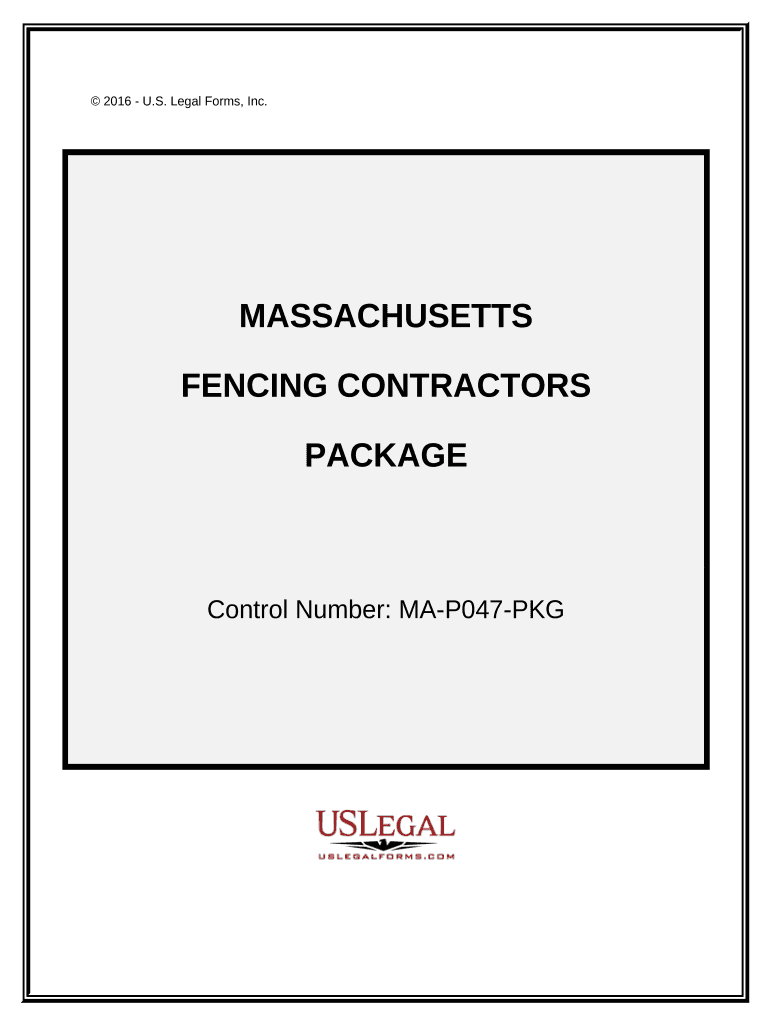 Fencing Contractor Package - Massachusetts Preview on Page 1.