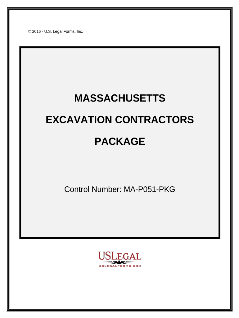 Excavation Contractor Package - Massachusetts Preview on Page 1.