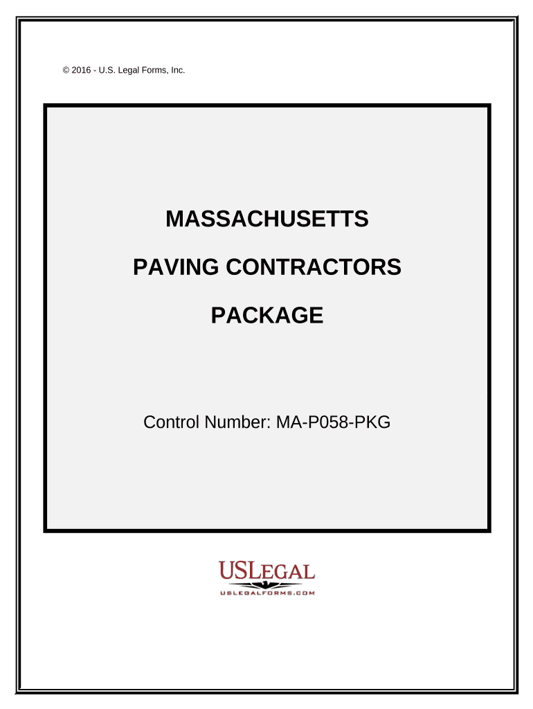 Paving Contractor Package - Massachusetts Preview on Page 1