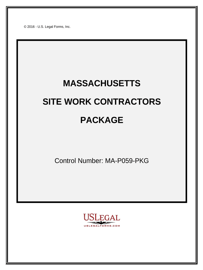 Site Work Contractor Package - Massachusetts Preview on Page 1