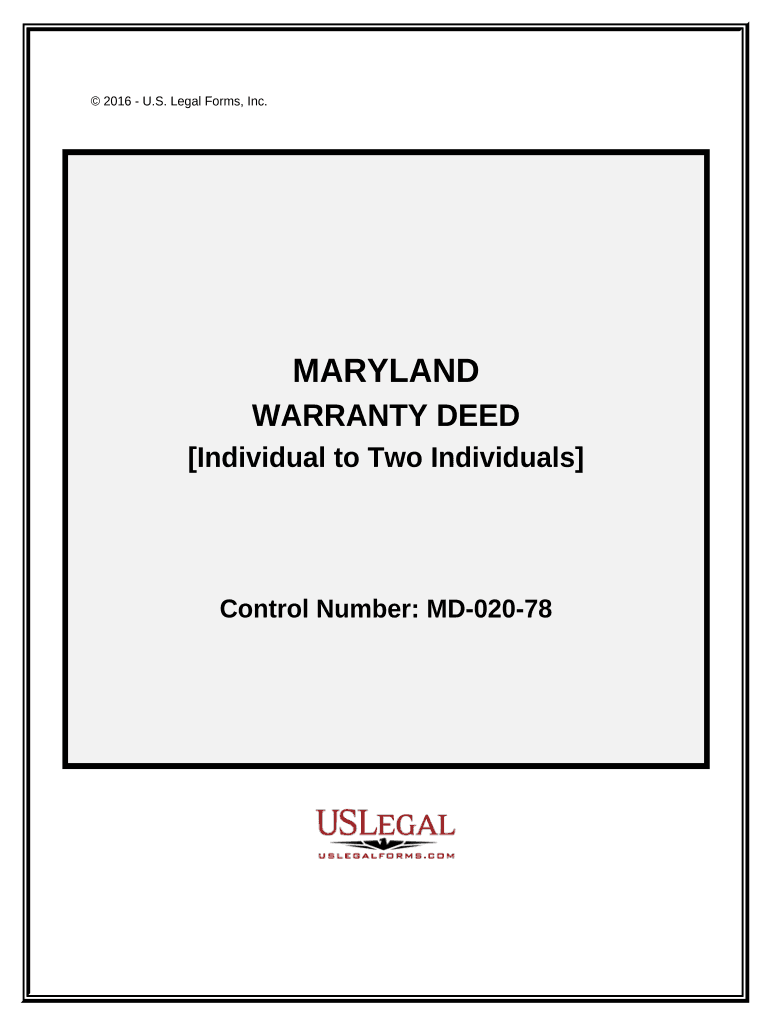 maryland warranty deed Preview on Page 1.