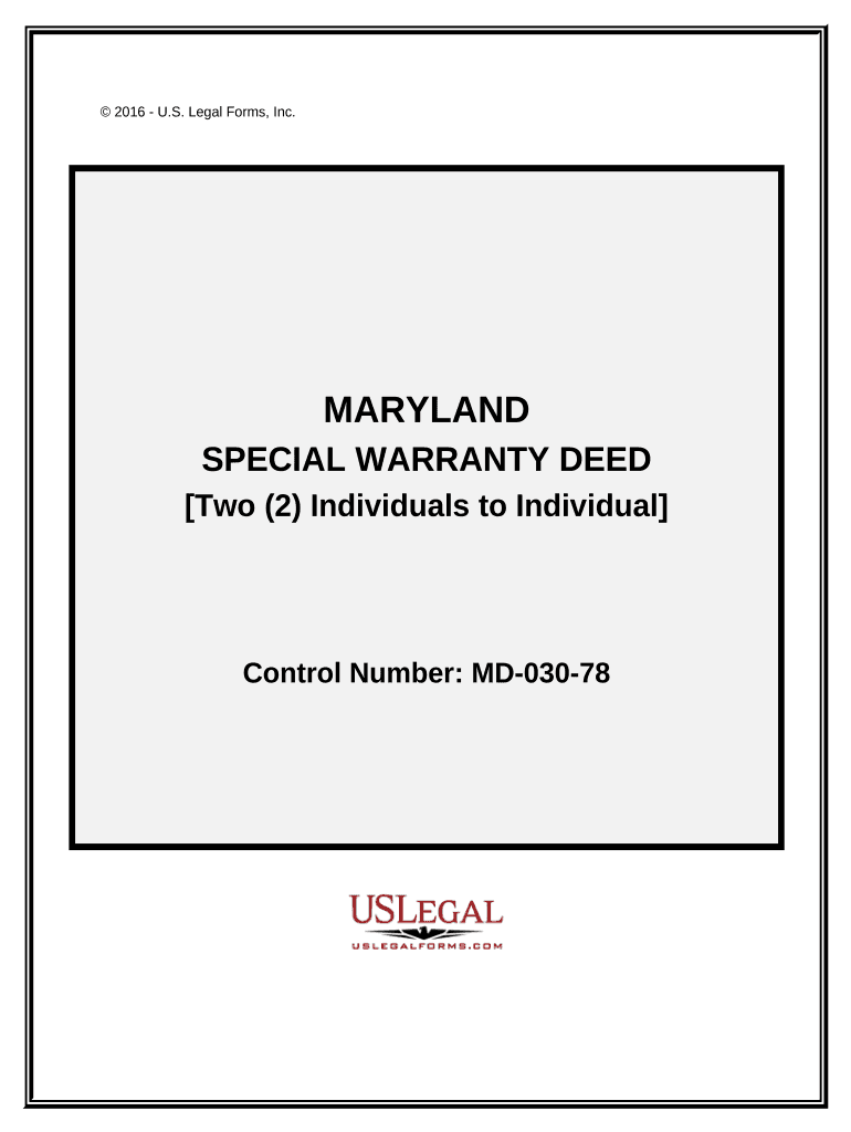 maryland special warranty Preview on Page 1.