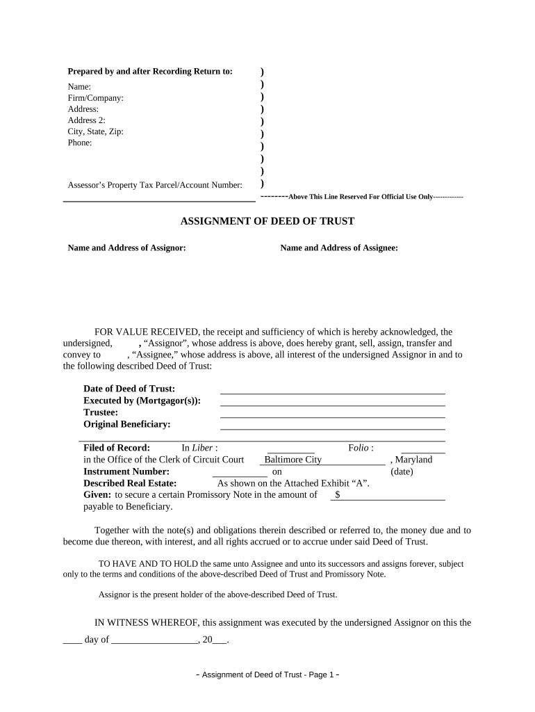 maryland deed trust Preview on Page 1