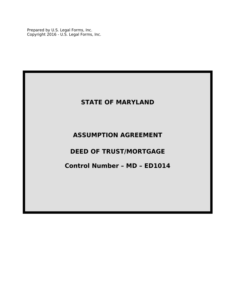 Assumption Agreement of Deed of Trust and Release of Original Mortgagors - Maryland Preview on Page 1