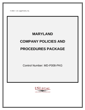 Company Employment Policies and Procedures Package - Maryland