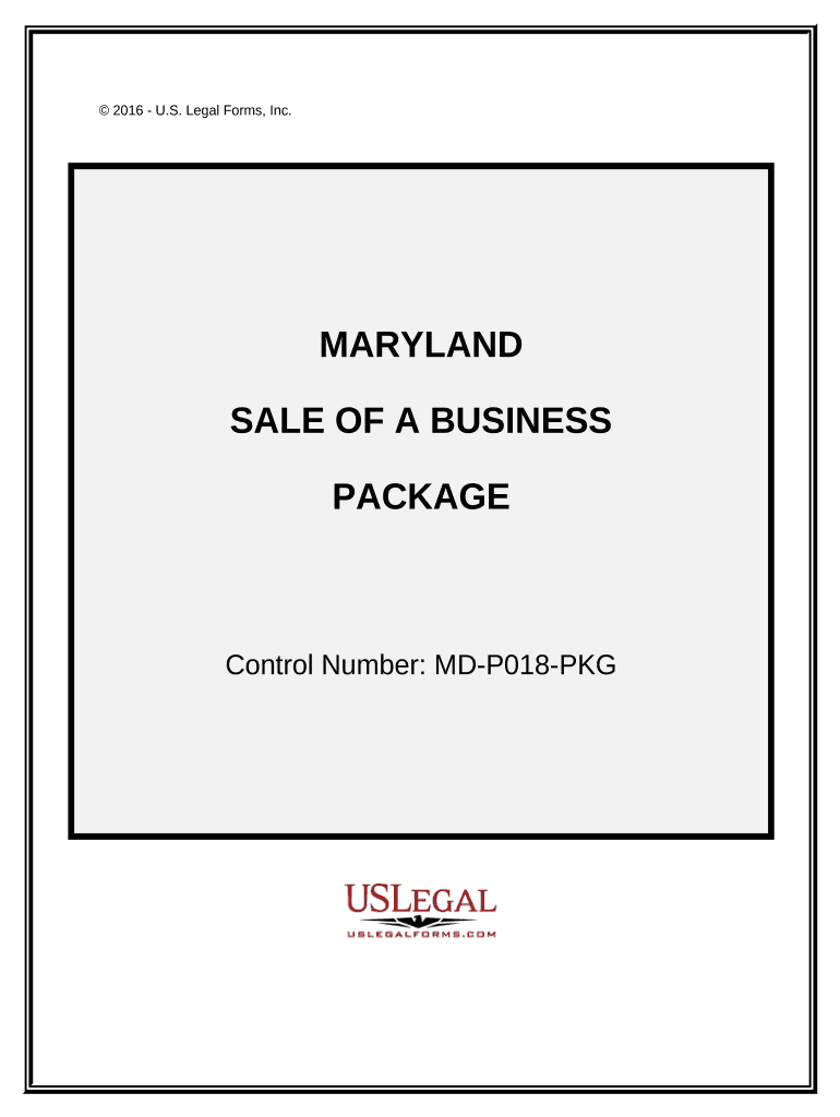 Sale of a Business Package - Maryland Preview on Page 1