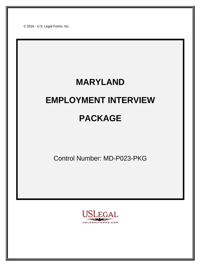 Employment Interview Package - Maryland Preview on Page 1.