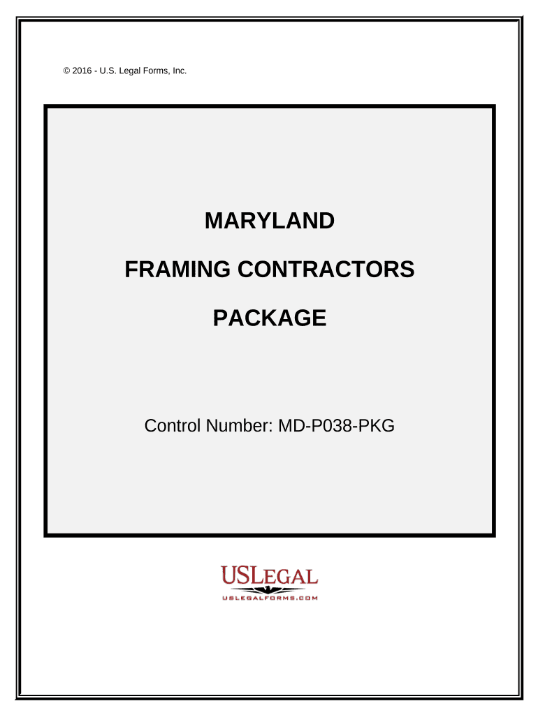 Framing Contractor Package - Maryland Preview on Page 1