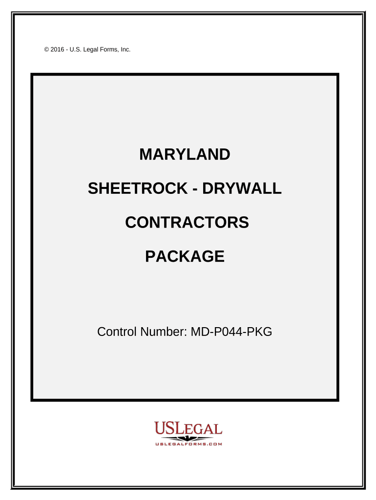 Sheetrock Drywall Contractor Package - Maryland Preview on Page 1