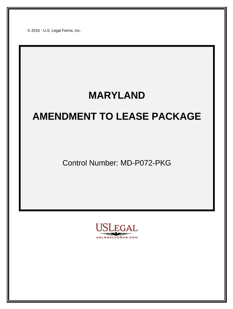 Amendment of Lease Package - Maryland Preview on Page 1