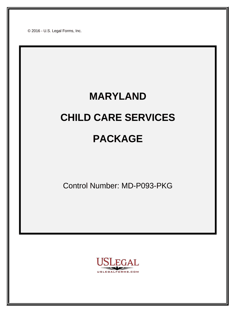 Child Care Services Package - Maryland Preview on Page 1