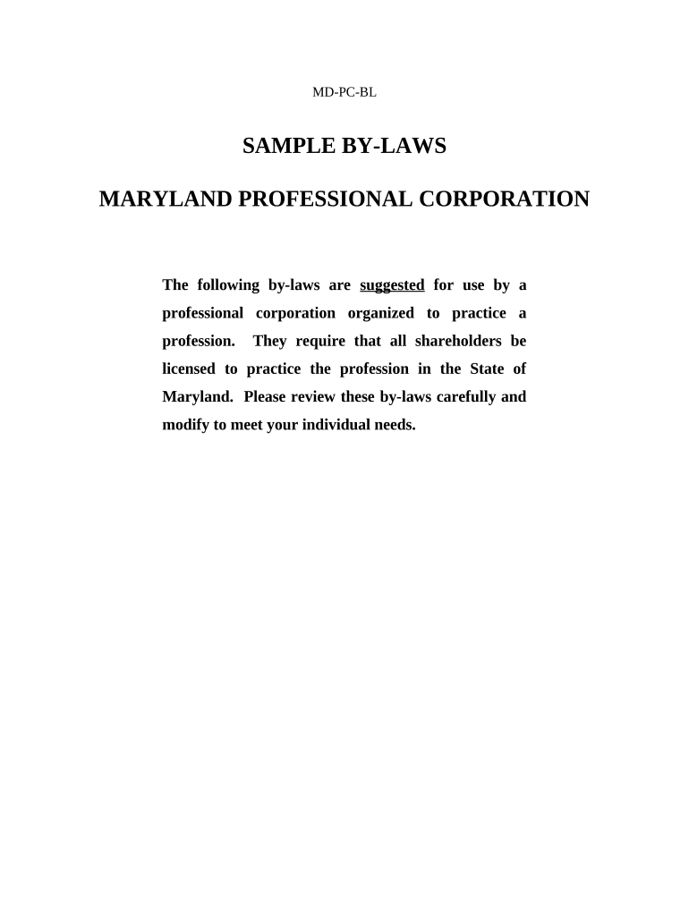 maryland professional corporation Preview on Page 1