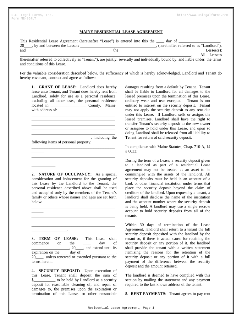 maine lease agreement pdf Preview on Page 1