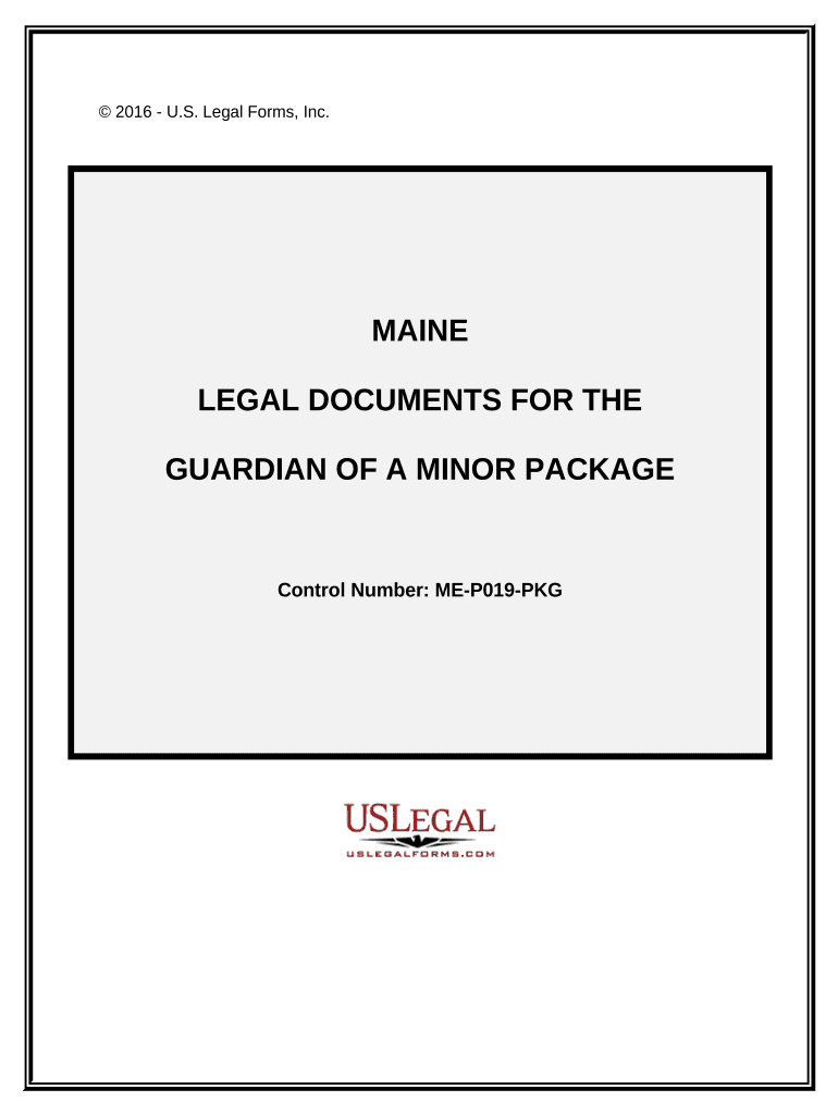 Legal Documents for the Guardian of a Minor Package - Maine Preview on Page 1.